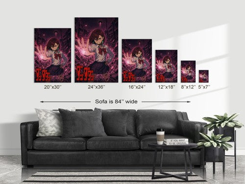 Poster on sofa