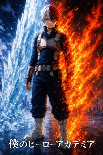 My Hero Academia G2 Todoroki Icefire Anime Poster