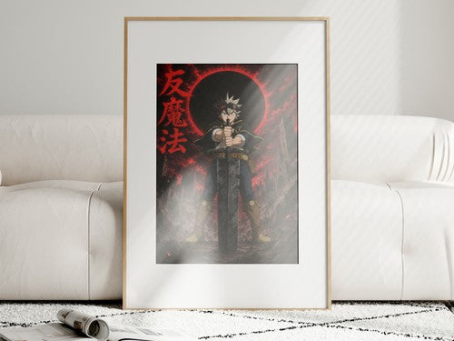 Unframed poster on wall
