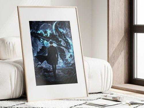 Solo Leveling Sl54 Jinwoo Iron The Wall Anime Poster