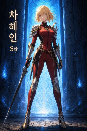 Solo Leveling Sl51 Haein Red Armor Editorial Anime Poster