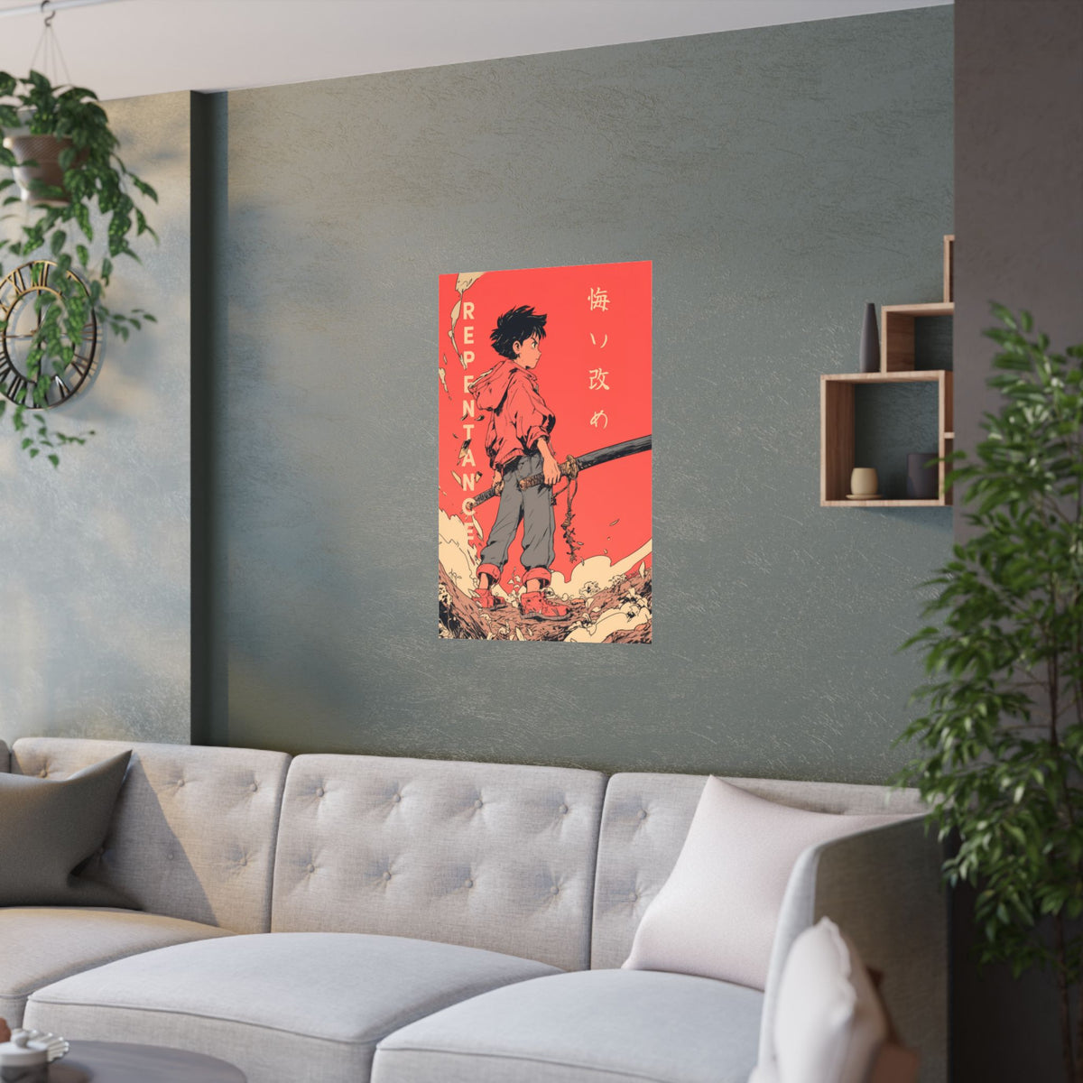 Power - Red Kid Akira Style Anime Poster
