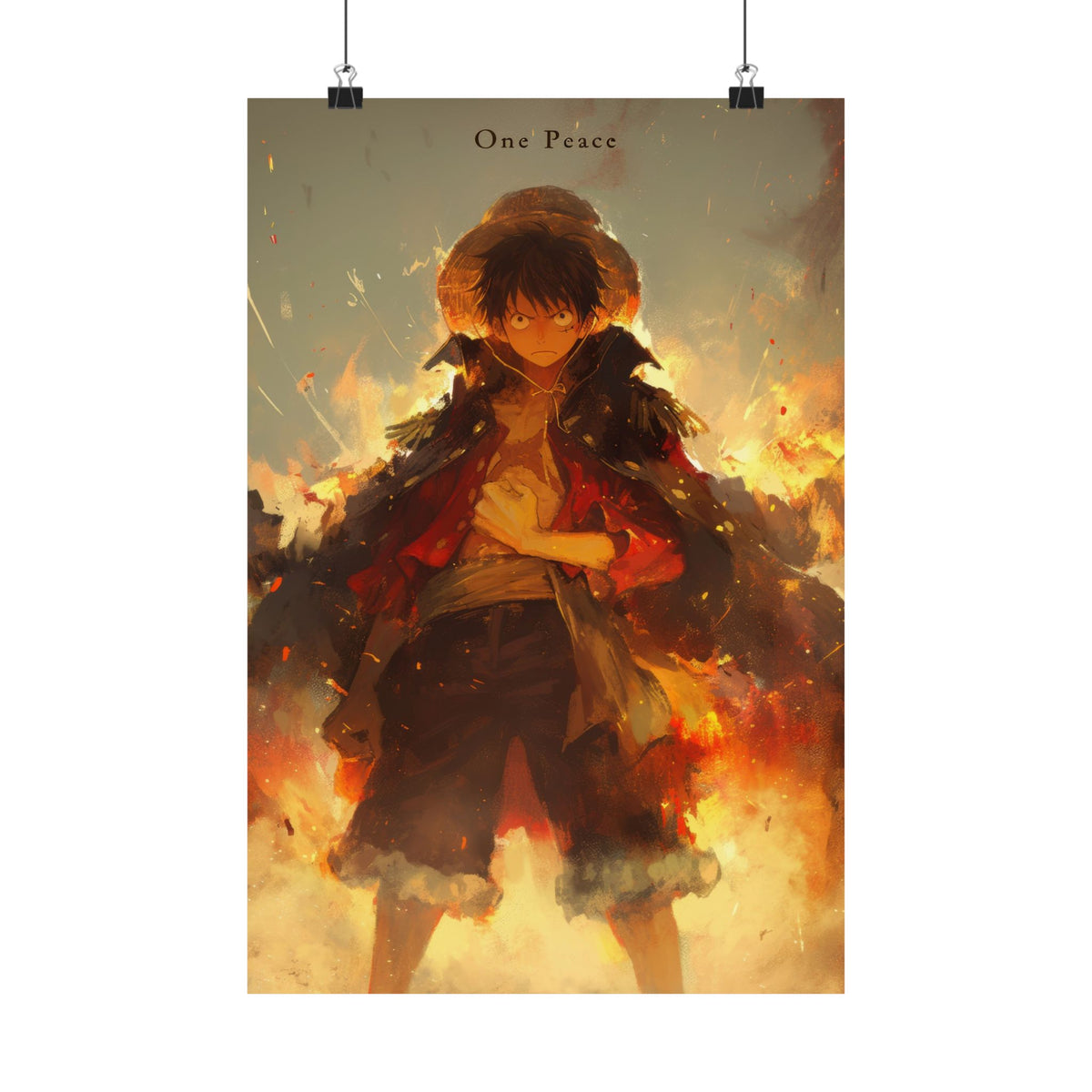 One Piece Luffy Fire Anime Poster