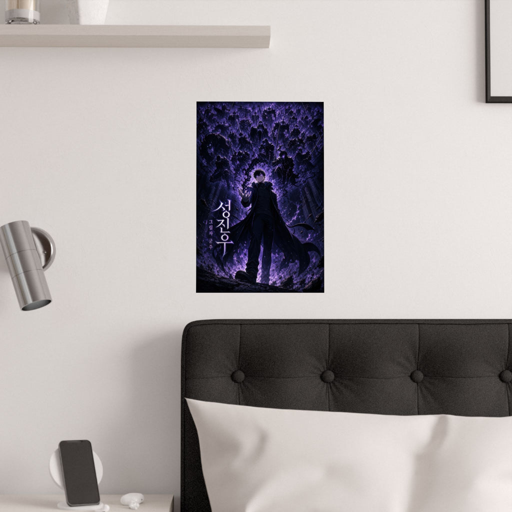 Solo Leveling Sl01 Jinwoo Shadow Army Cinematic Manhwa Anime Poster