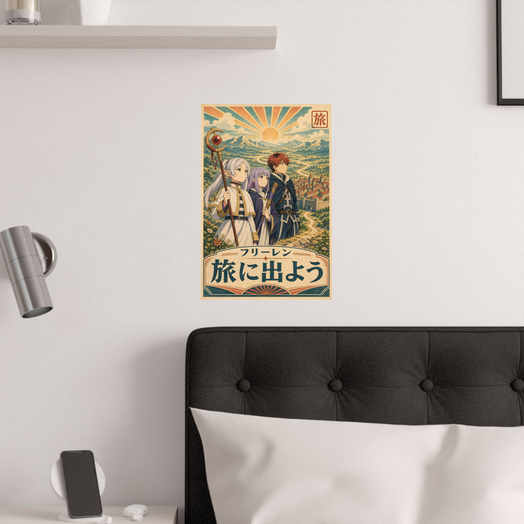 Frieren Fr16 Retro Travel Anime Poster