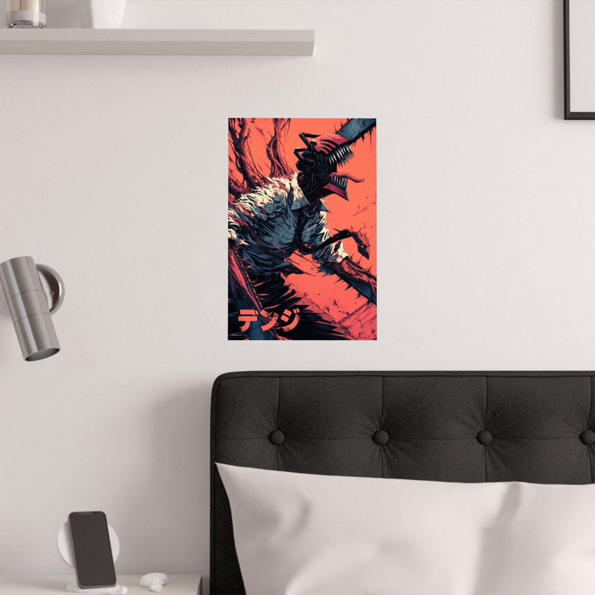 Denji Chainsaw Man Red Anime Poster