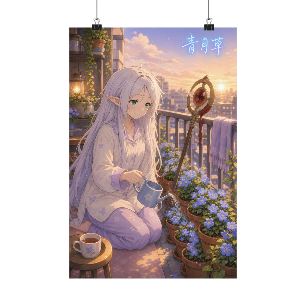 Frieren Fr39 Blue Moon Balcony Anime Poster