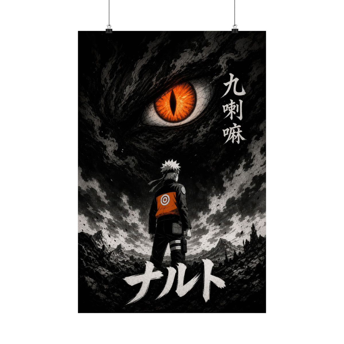 Naruto Nrw01 Naruto Kurama Bw Minimal Winner Format Anime Poster