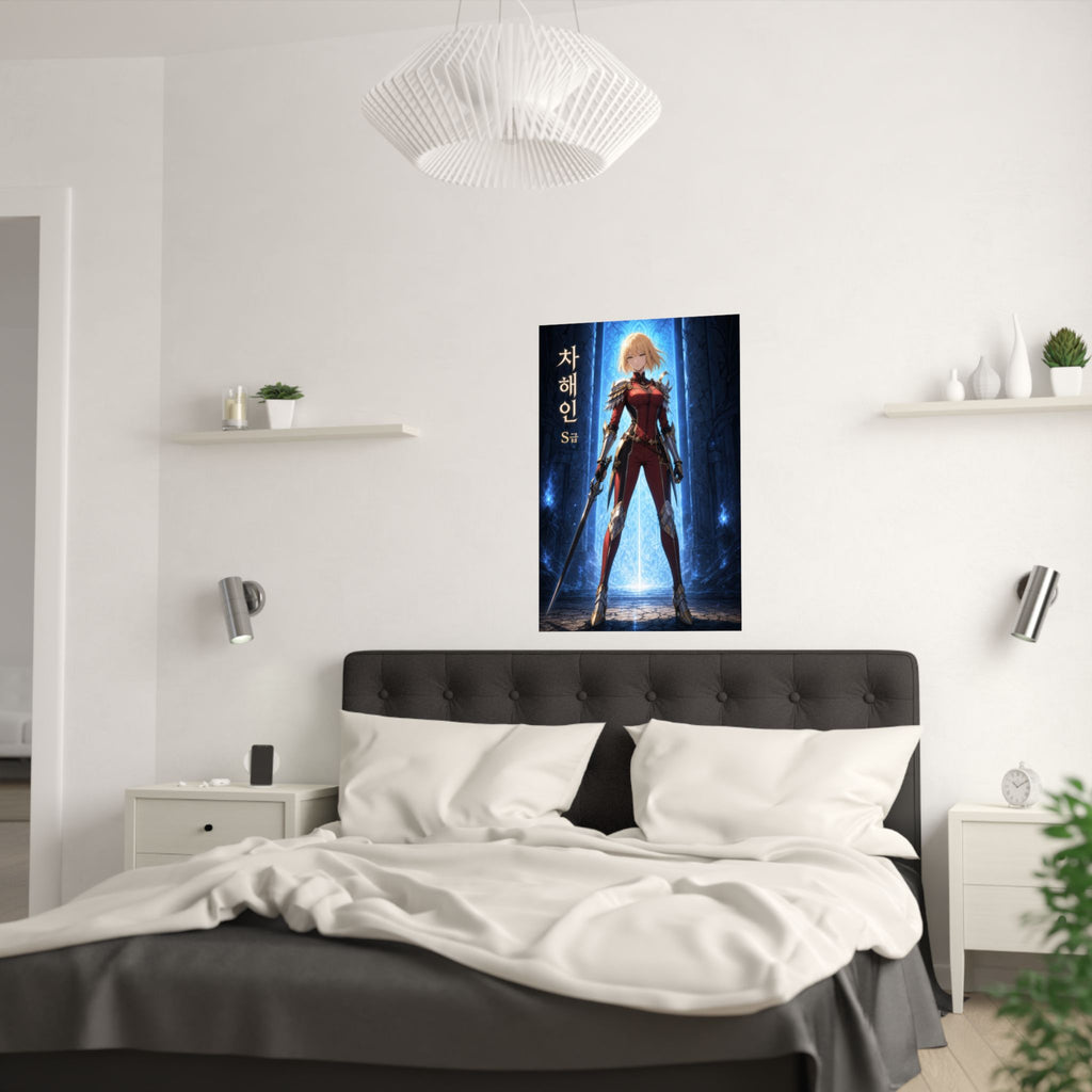 Solo Leveling Sl51 Haein Red Armor Editorial Anime Poster