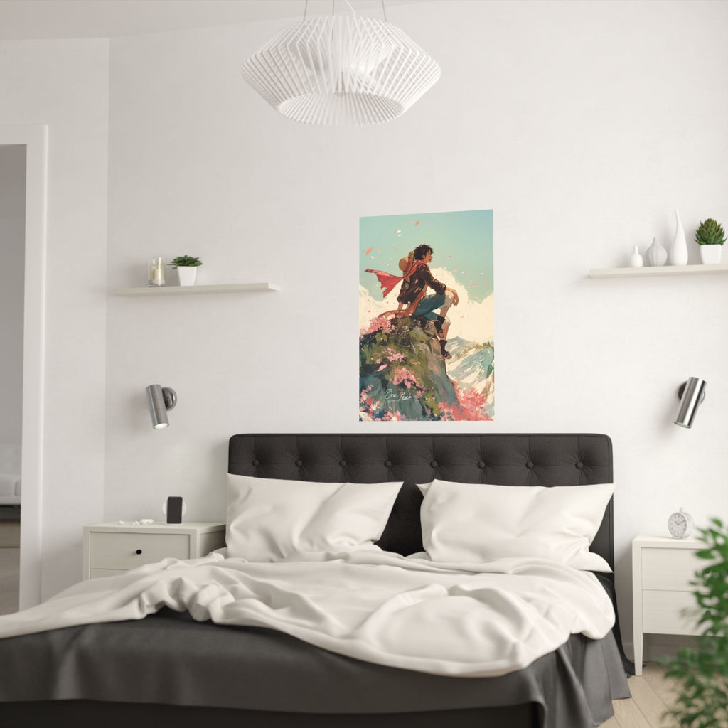 One Piece Luffy Cliff Anime Poster
