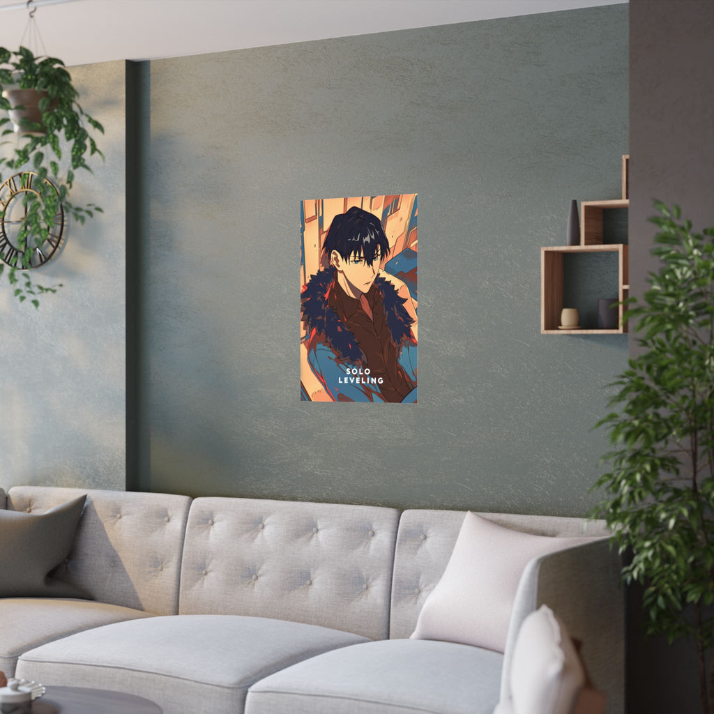 Solo Leveling Jinwoo Lounging Anime Poster