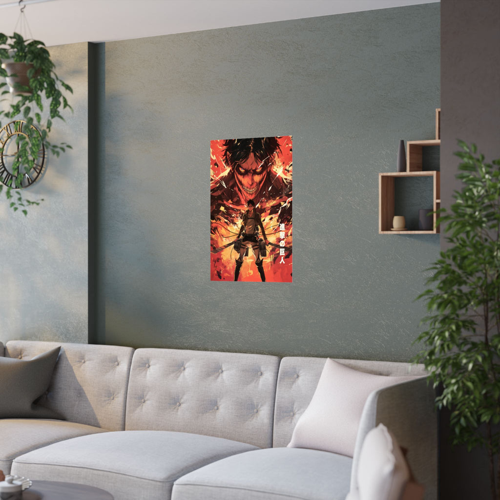 Eren Jaeger Attack on Titan Anime Poster