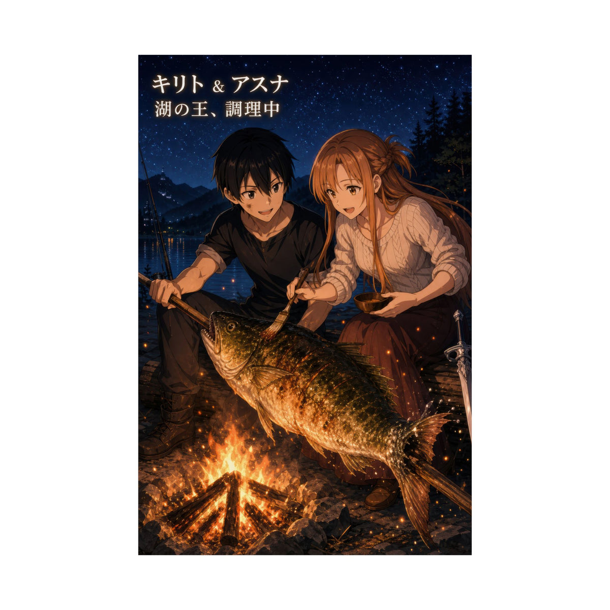 Sword Art Online Sao12 Kirito Asuna Campfire Cooking Catch Campfire Slice Of Lif