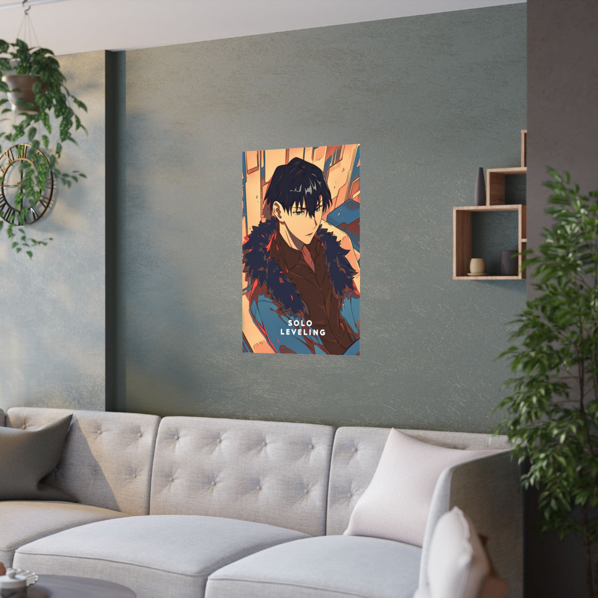Solo Leveling Jinwoo Lounging Anime Poster