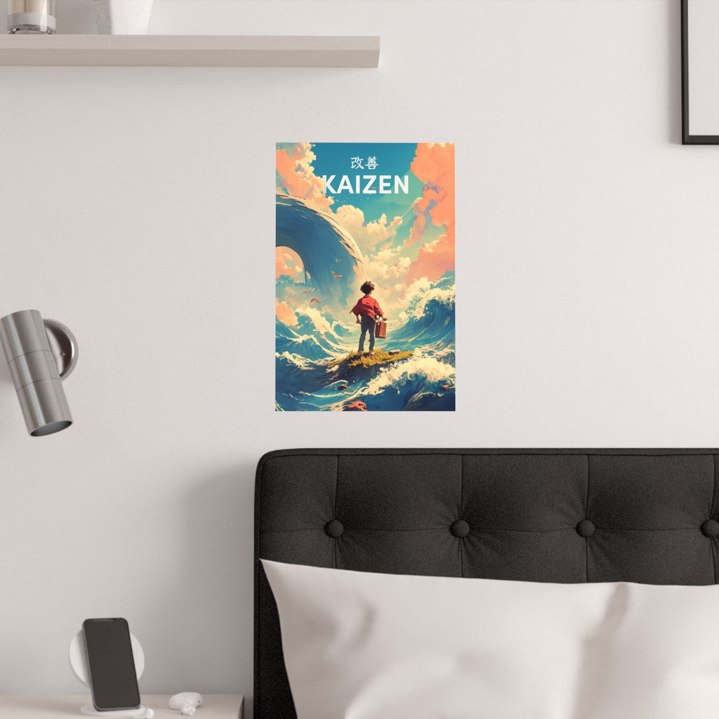 Water Mizu - Boy Ocean Waves Anime Poster