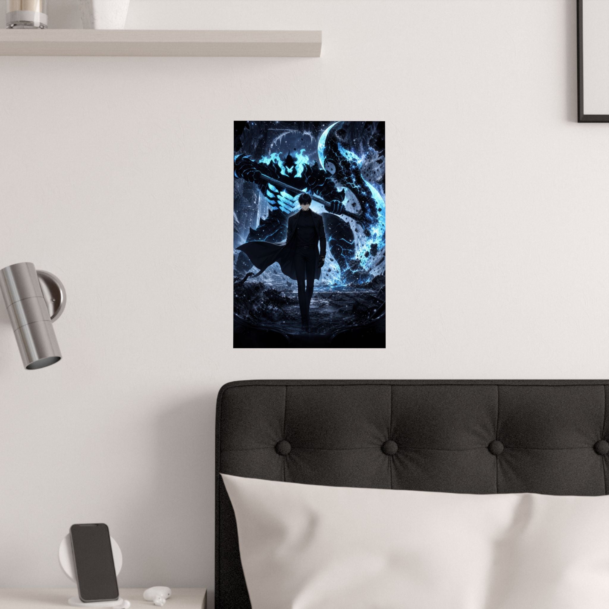 Solo Leveling Sl54 Jinwoo Iron The Wall Anime Poster