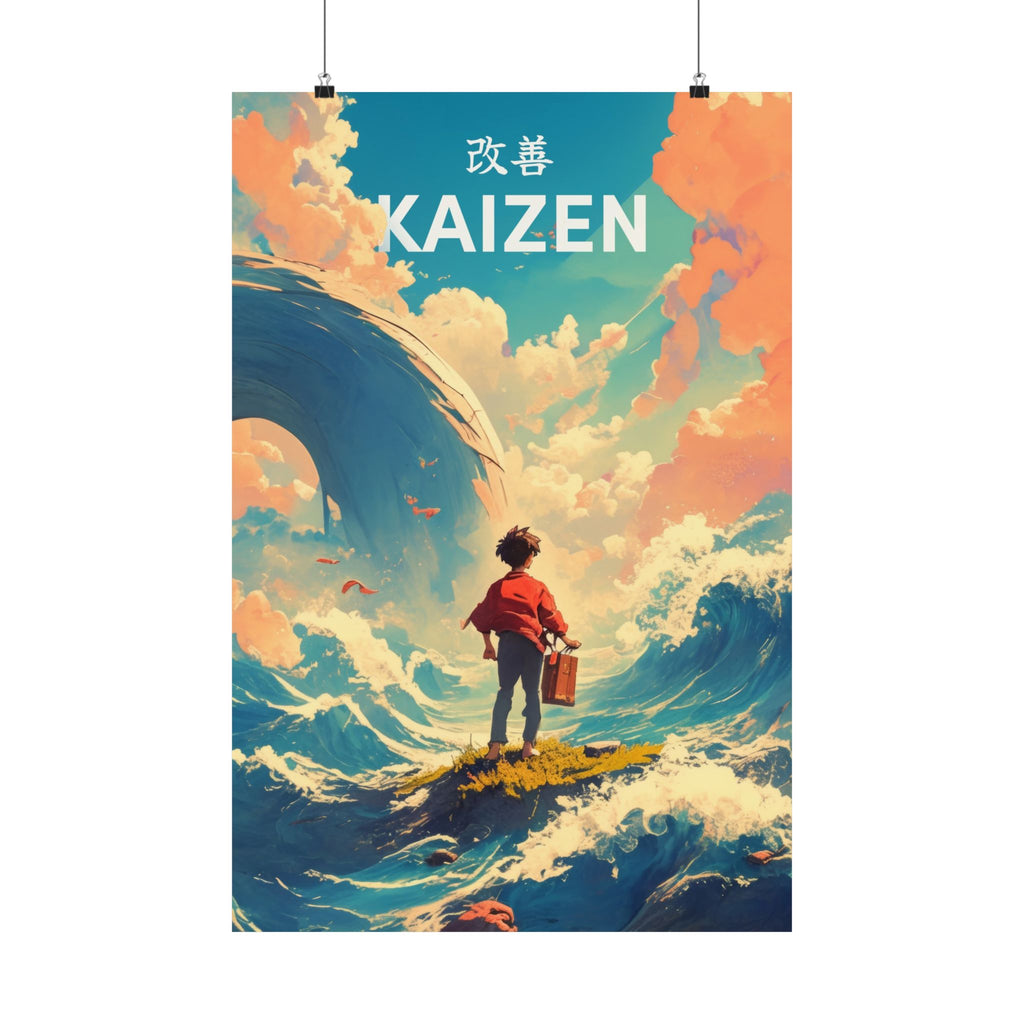 Water Mizu - Boy Ocean Waves Anime Poster