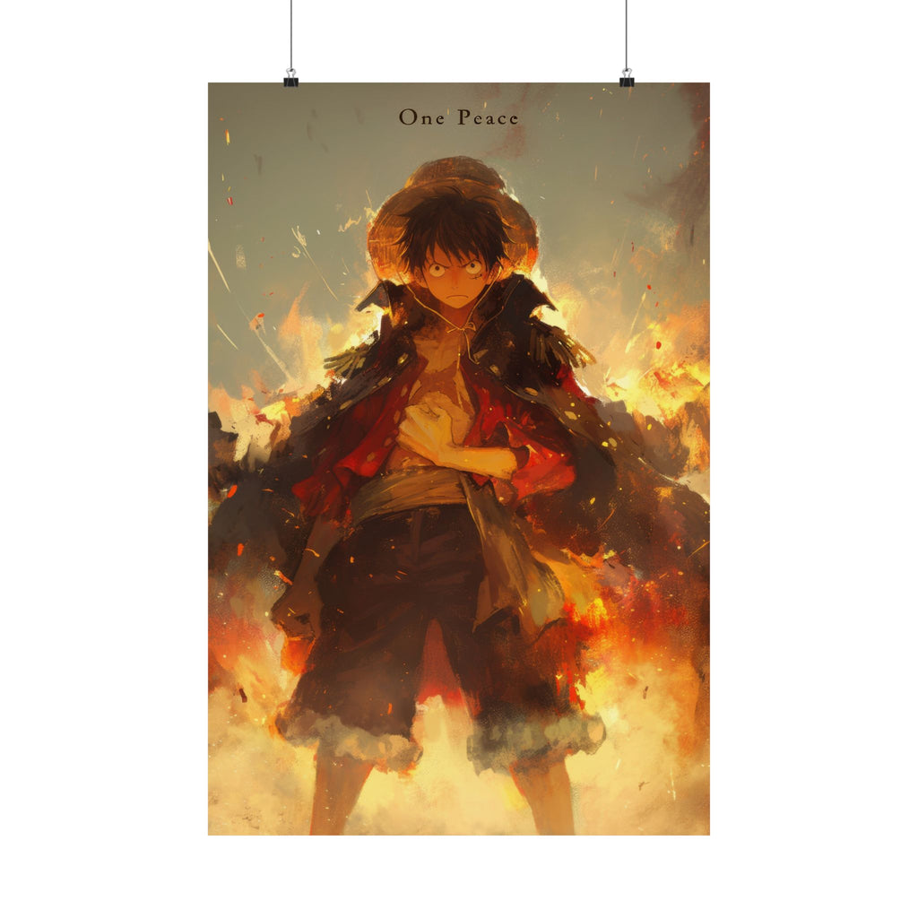 One Piece Luffy Fire Anime Poster