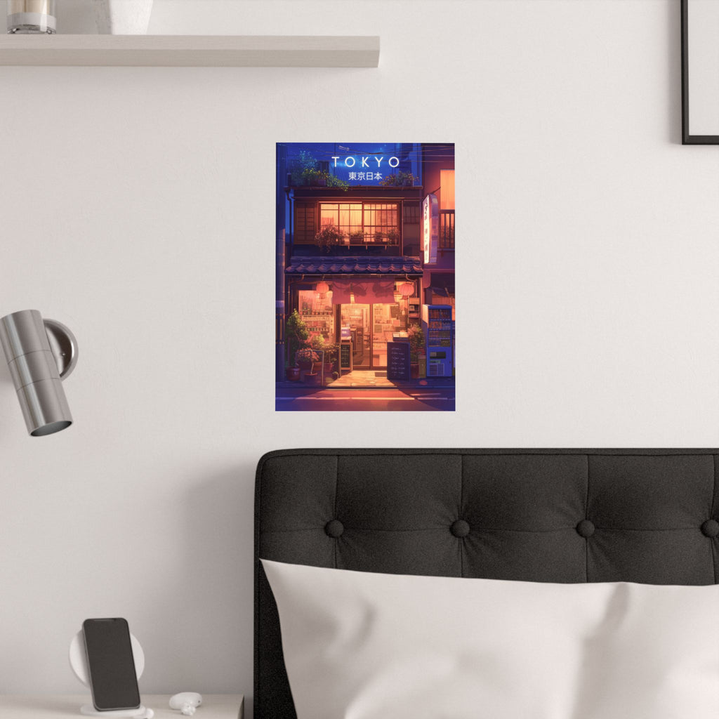 Night Coffee Cafe Anime Poster