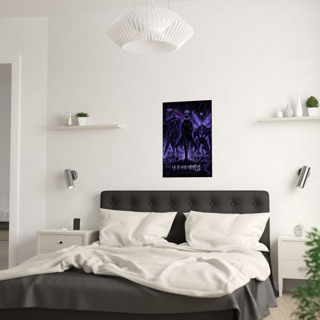 Solo Leveling Sl04 Jinwoo Igris Beru Named Shadows Cinematic Manhwa Anime Poster