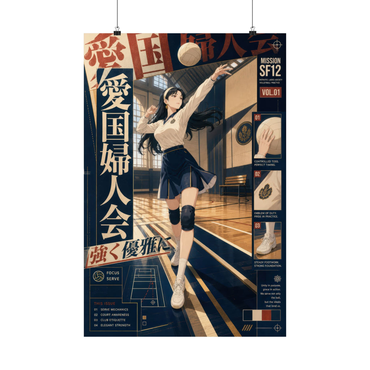 Melinda Spy x Family Anime Poster Melinda Patriotic Ladies Volleyball Wall Art