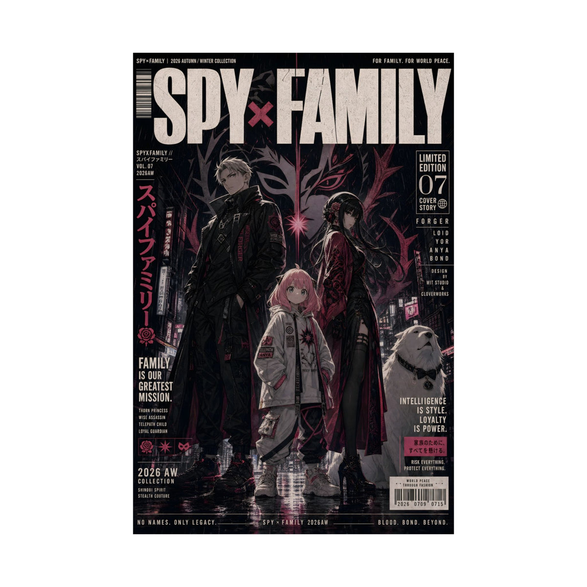 Spy x Family Forger Family Streetwear Anime Poster