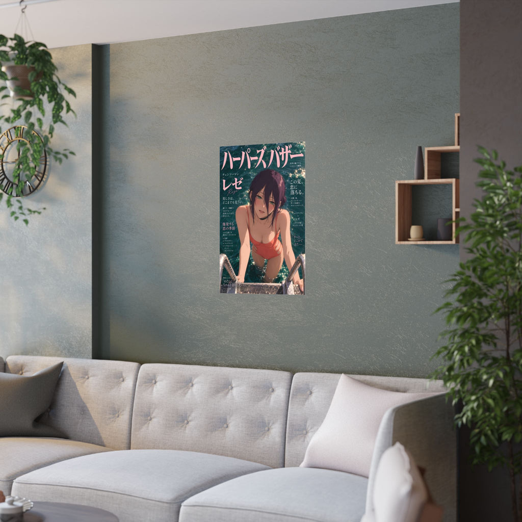 Reze Chainsaw Man Anime Poster Bazaar Swim Fashion Cover
