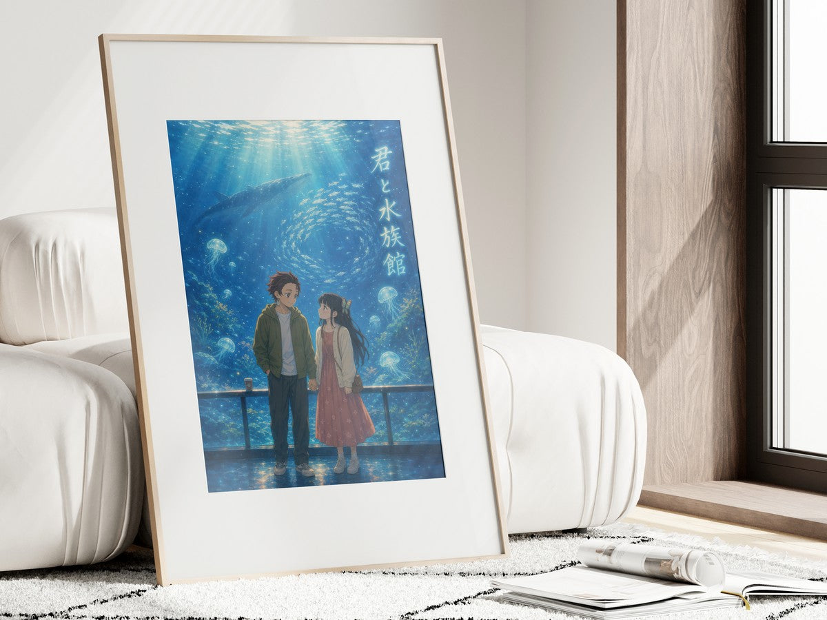 Demon Slayer Tanjiro Kanao Dreamy Aquarium Date Anime Poster
