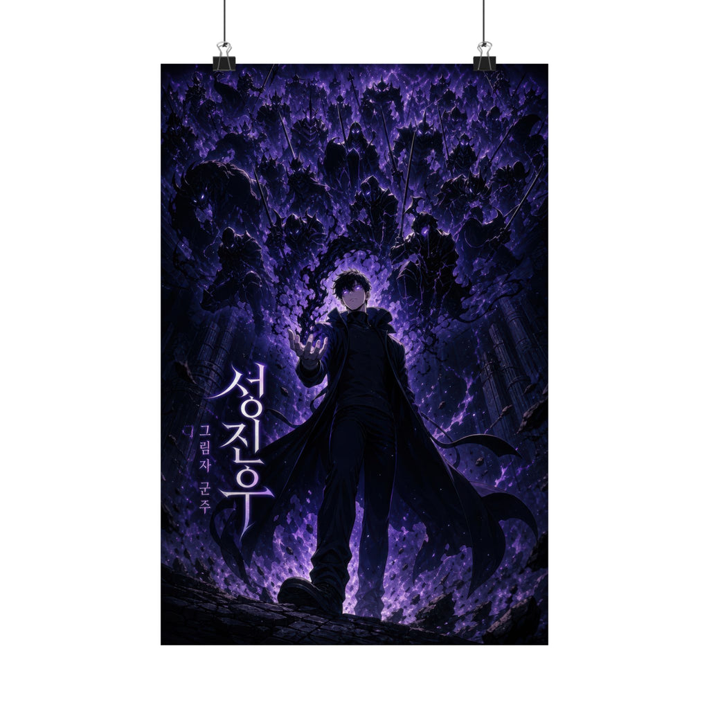 Solo Leveling Sl01 Jinwoo Shadow Army Cinematic Manhwa Anime Poster