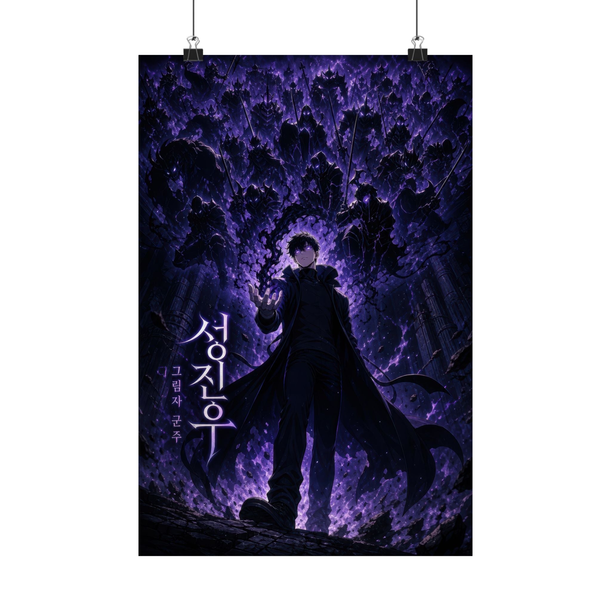 Solo Leveling Sl01 Jinwoo Shadow Army Cinematic Manhwa Anime Poster