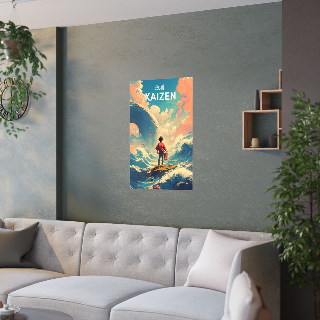 Water Mizu - Boy Ocean Waves Anime Poster