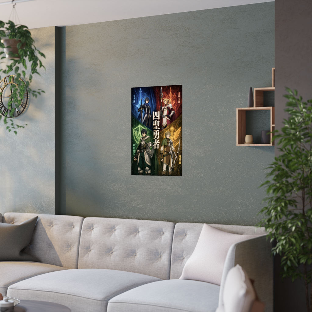 The Rising of the Shield Hero Four Cardinal Heroes Weapon Quadrants Anime Poster