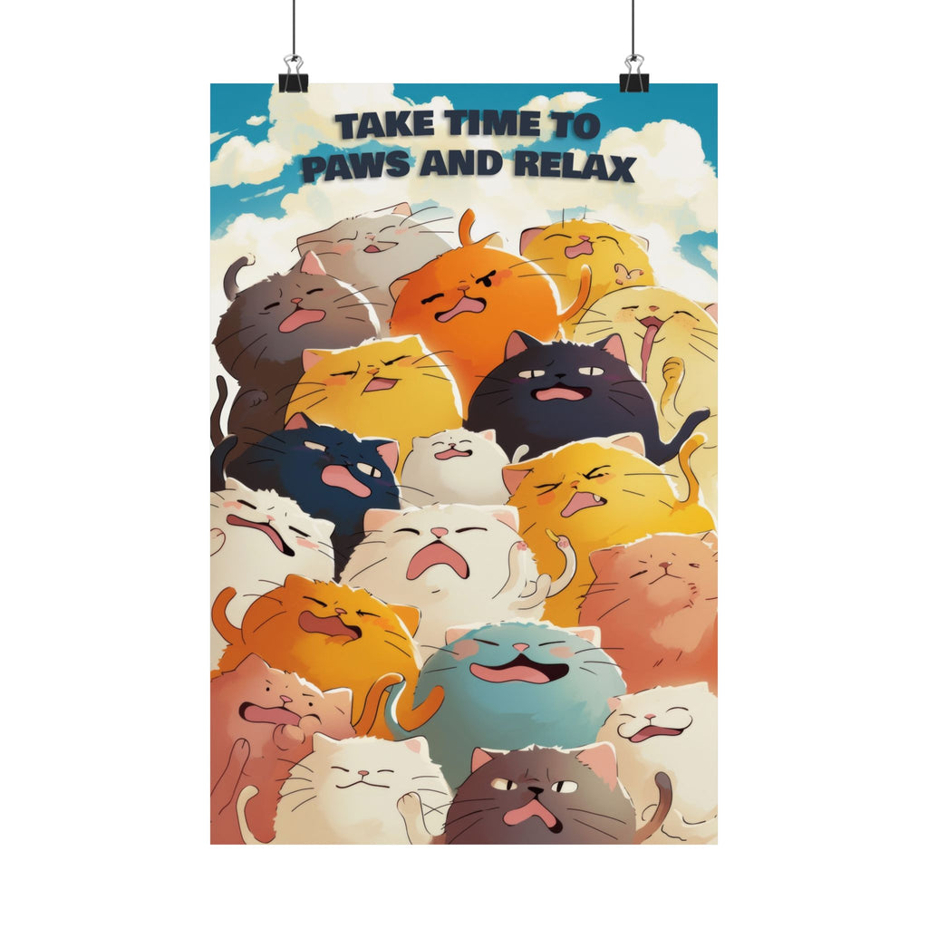 Original Take time to Paws and Relax Anime Poster