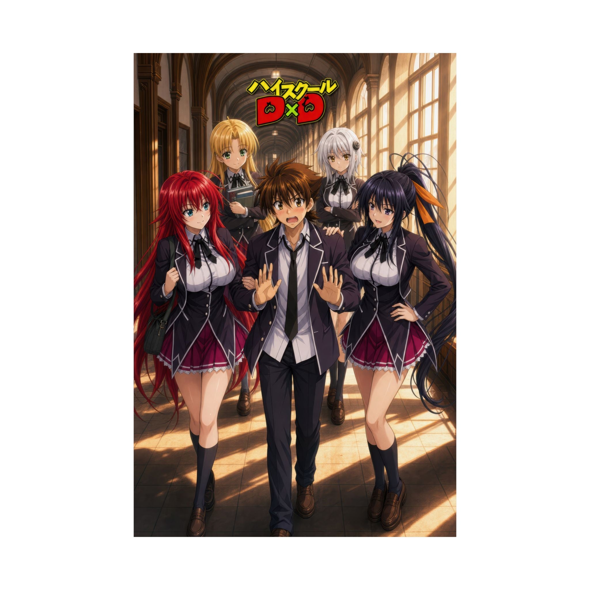 High School DxD P17 Issei Hallway Harem Anime Poster
