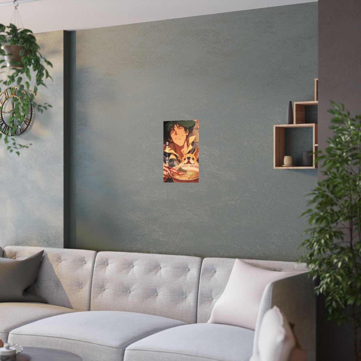 Cowboy Bebop Spike Corgi Ramen Anime Poster