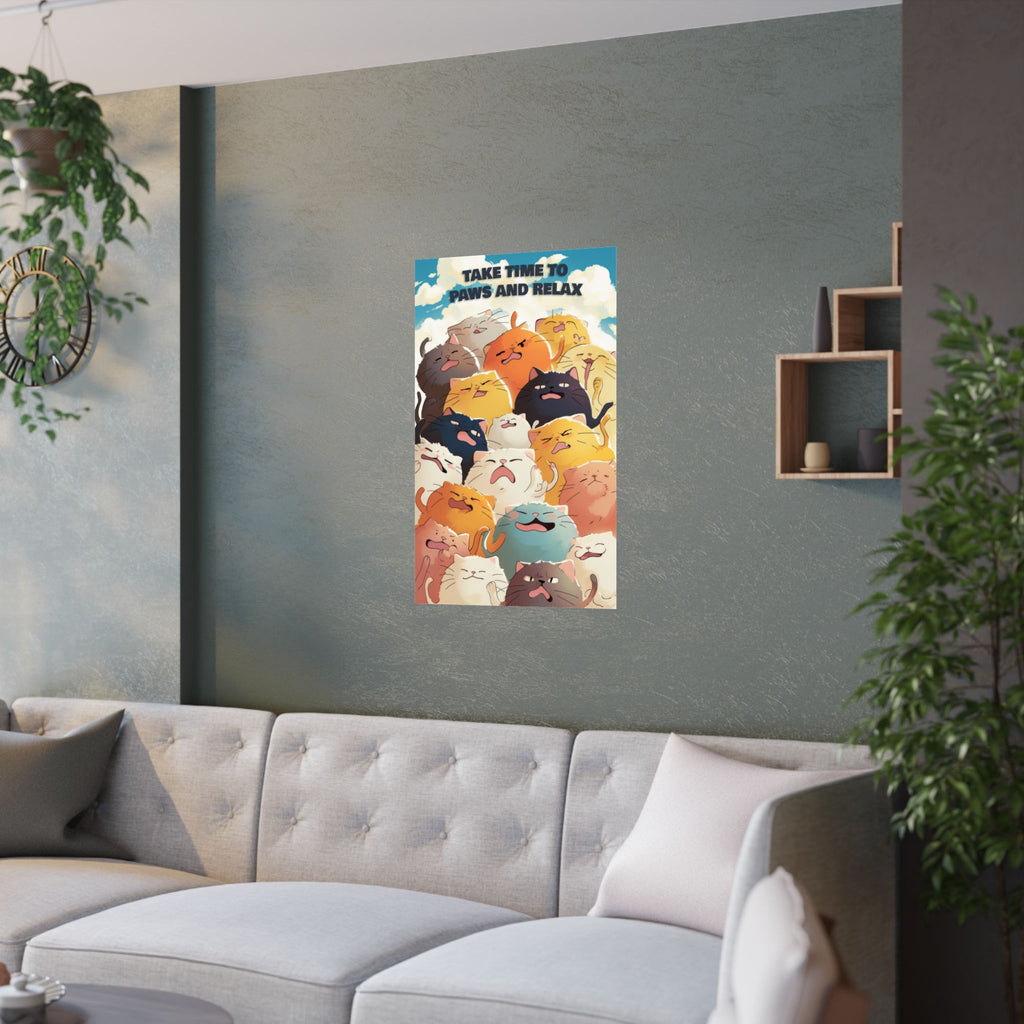 Original Take time to Paws and Relax Anime Poster
