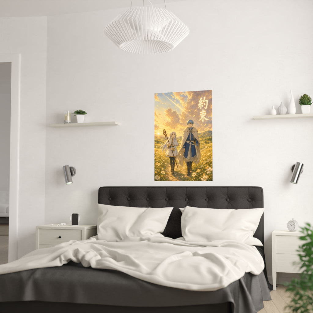Frieren Fr17 Himmel Golden Field Anime Poster