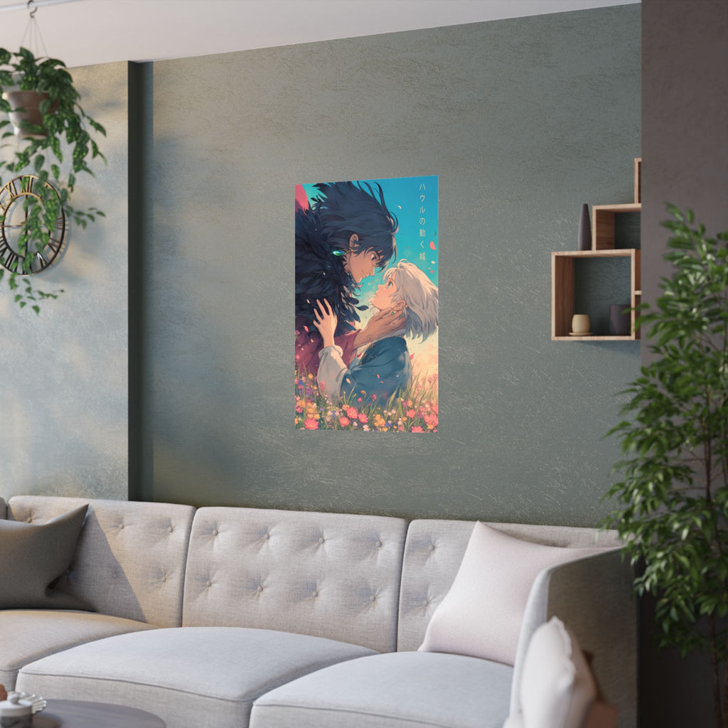 Howls Moving Castle Howl Holding Sophie Anime Poster