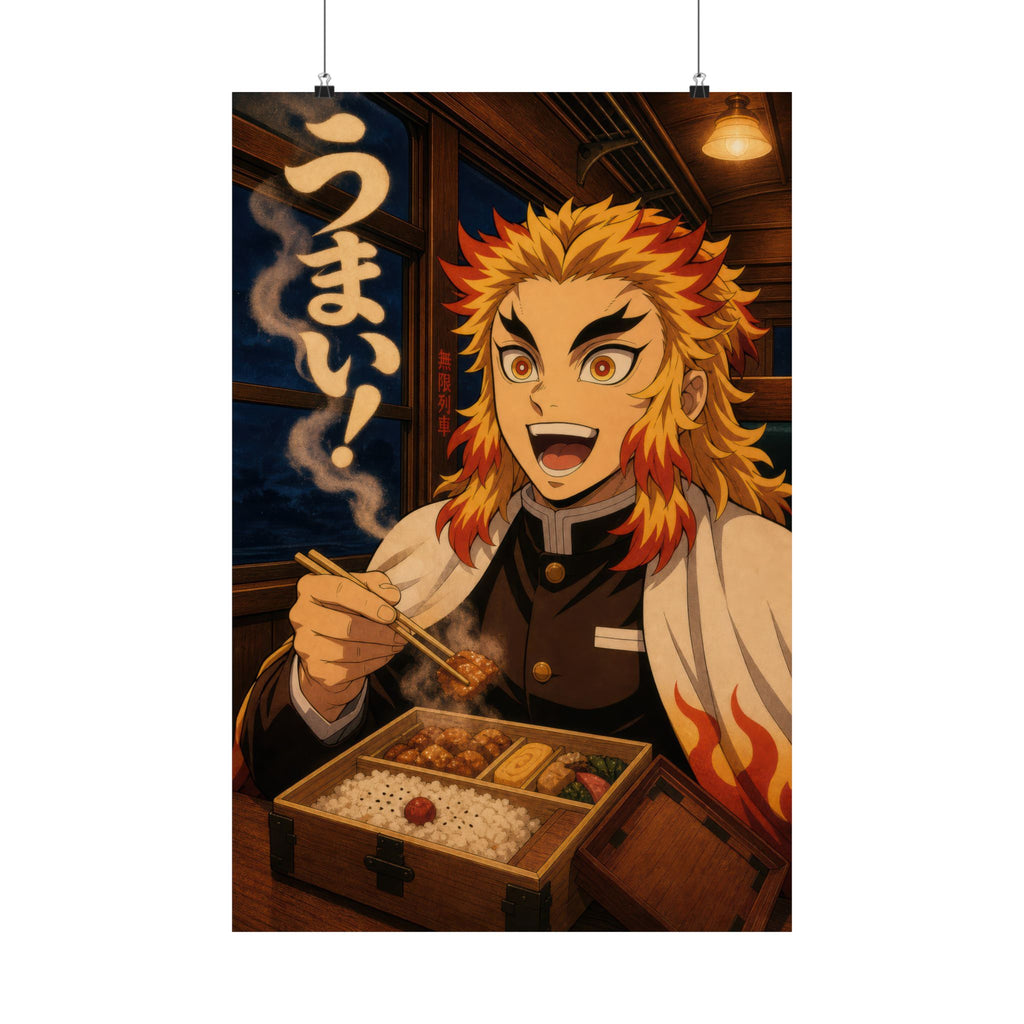 Demon Slayer Rengoku Umai Retro Railway Food Editorial Anime Poster