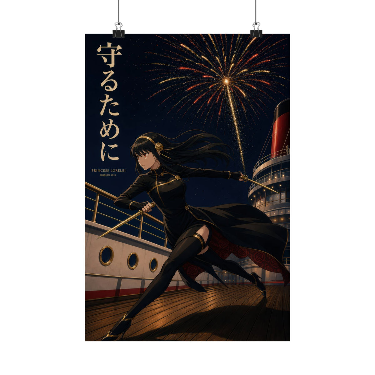 Spy x Family Yor Cruise Fireworks Protection Simplified Luxury Action Poster Ani