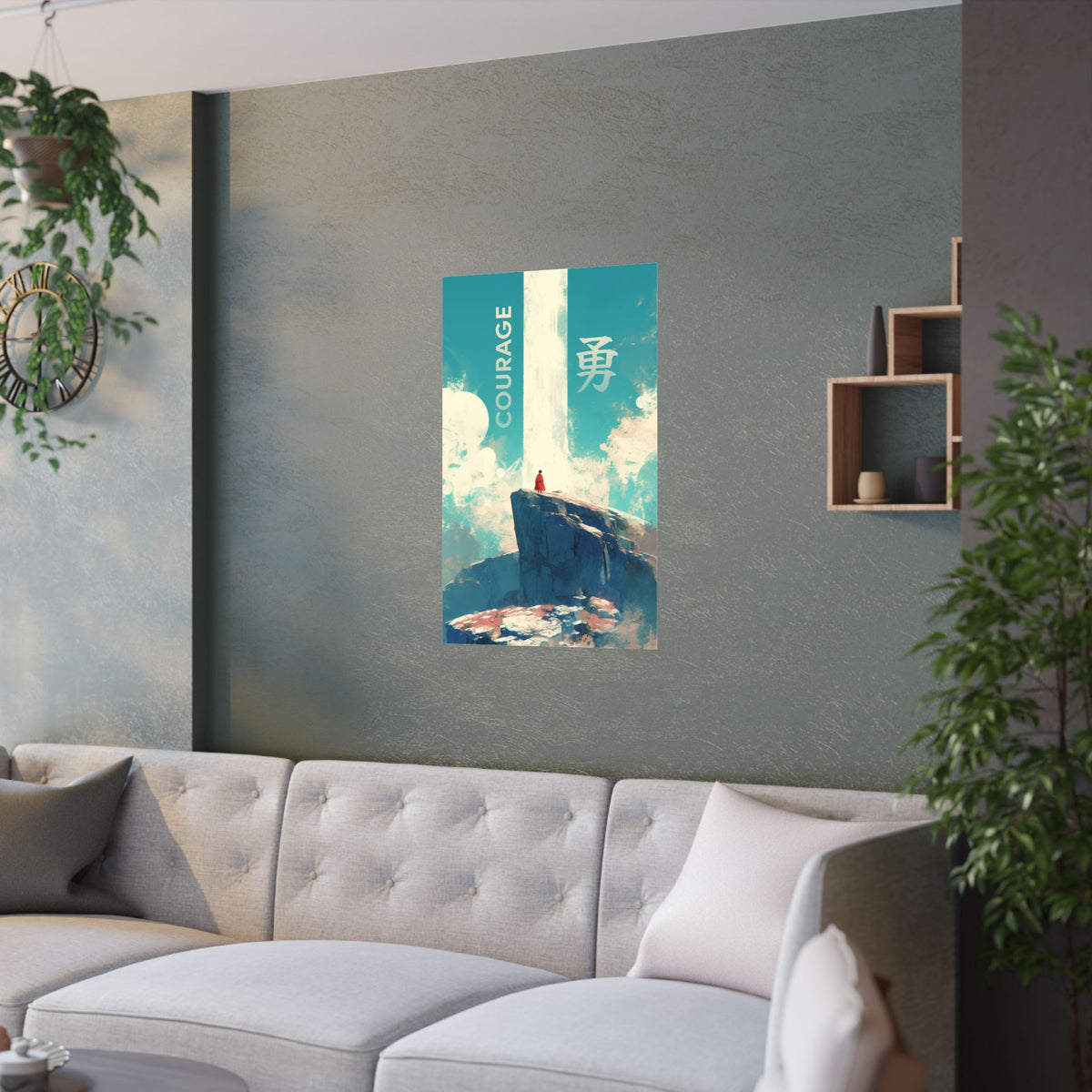 Courage Waterfall Anime Poster