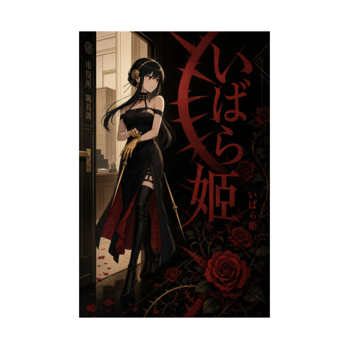 Spy x Family Yor Thorn Princess After Hours Noir Floral Screen Print Editorial A