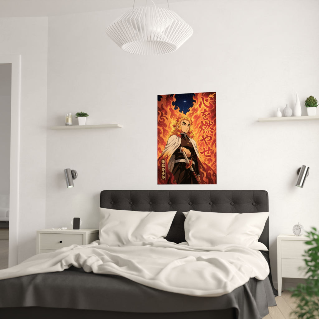 Demon Slayer Rengoku Flame Quote Anime Poster