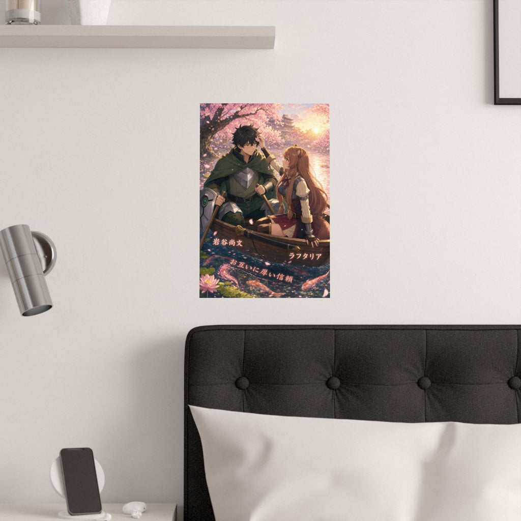 The Rising of the Shield Hero Romance Plus Cherry Blossom Boat Anime Poster