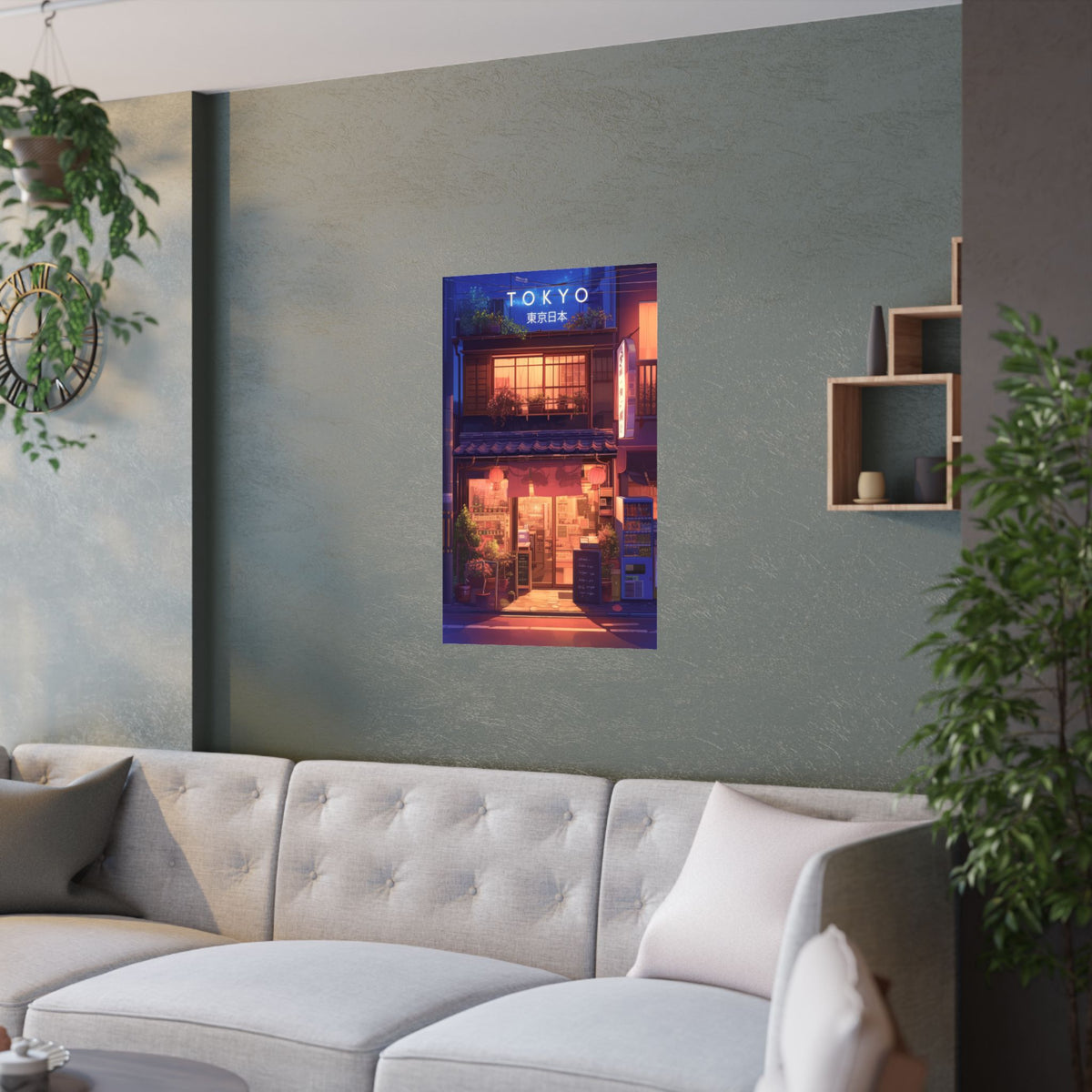 Night Coffee Cafe Anime Poster