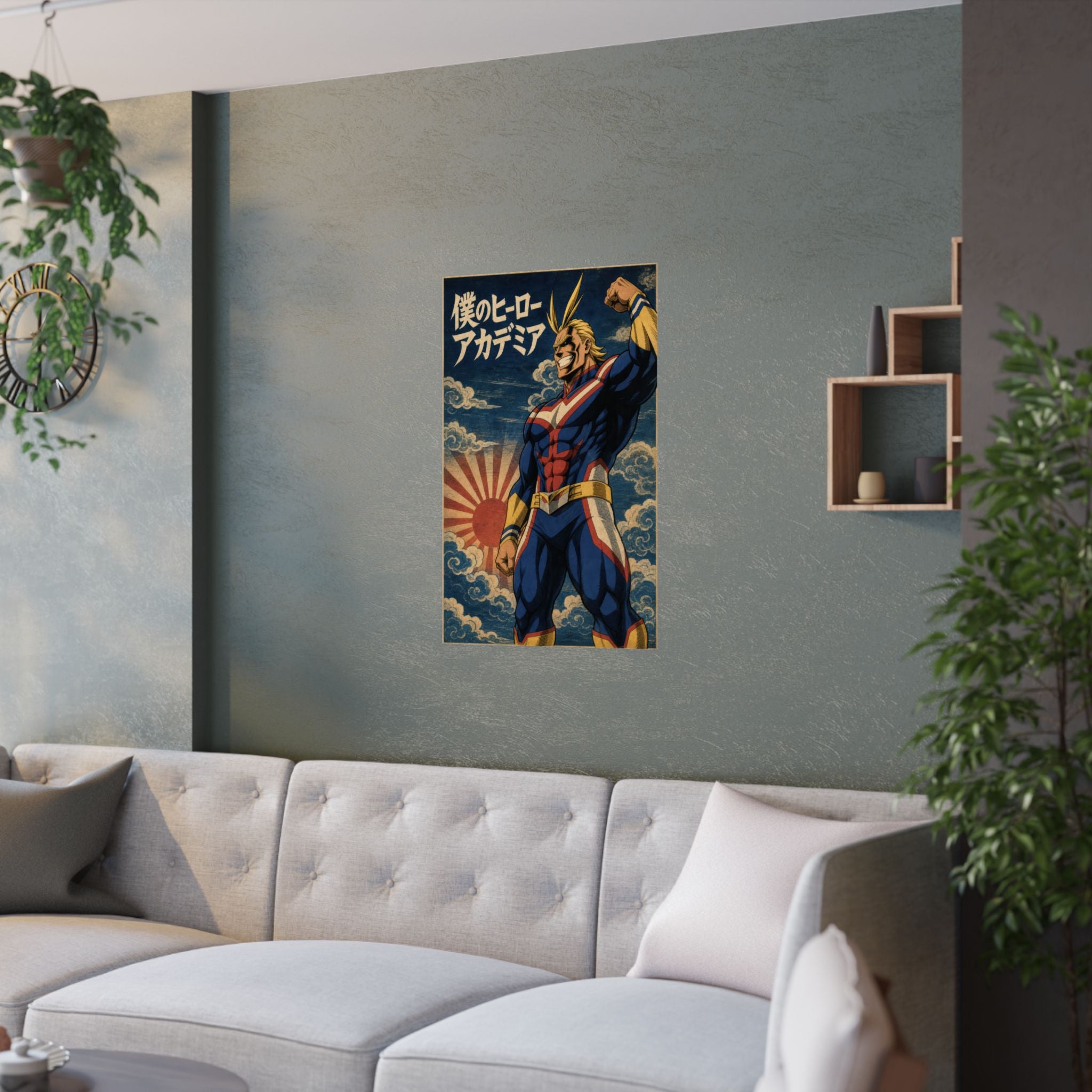 My Hero Academia G7 Allmight Ukiyoe Anime Poster