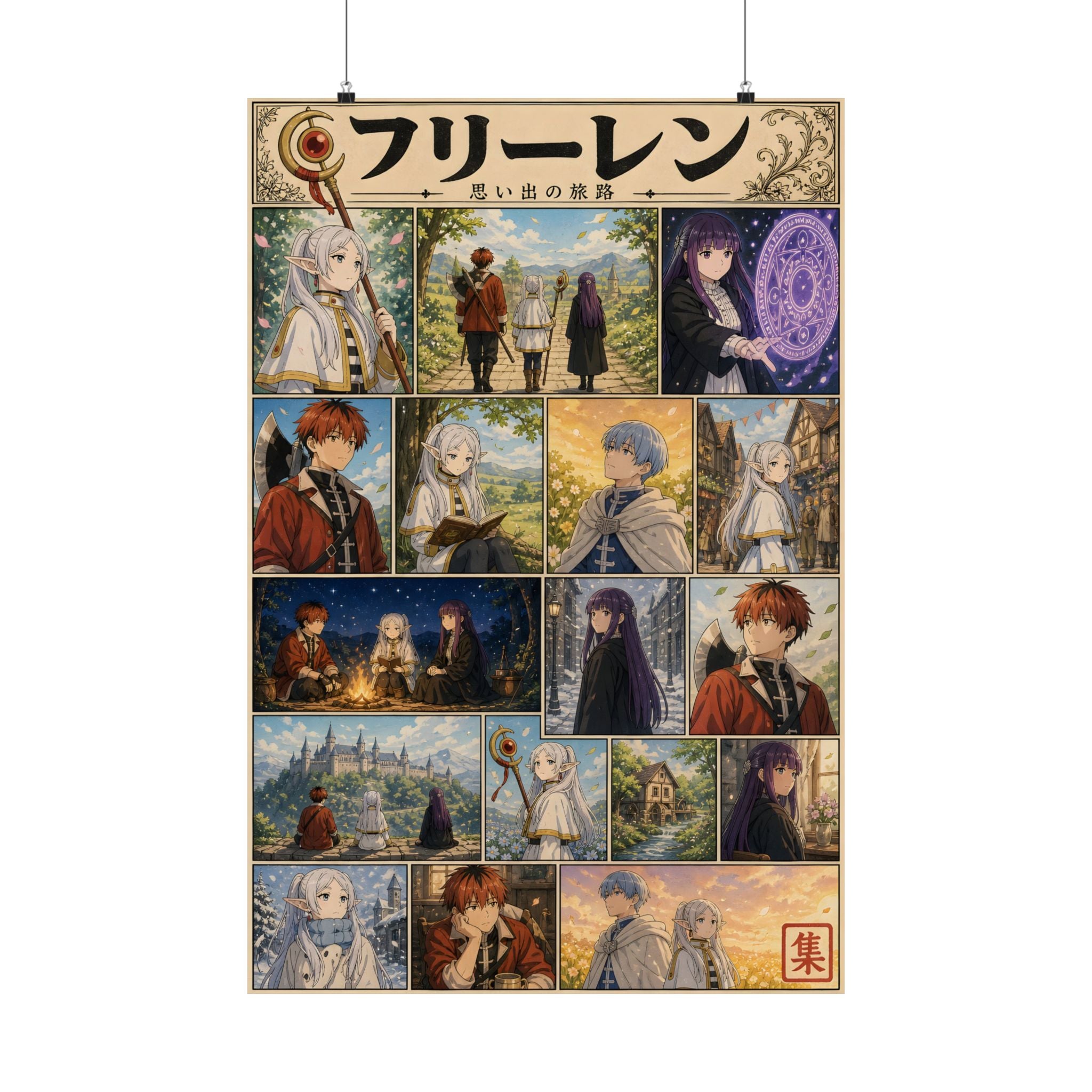Frieren Cg01 Manga Collage Anime Poster