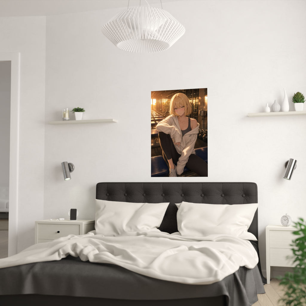Anime Haein Hoodie Slip Bench Golden Hour Warm Backlight Anime Poster