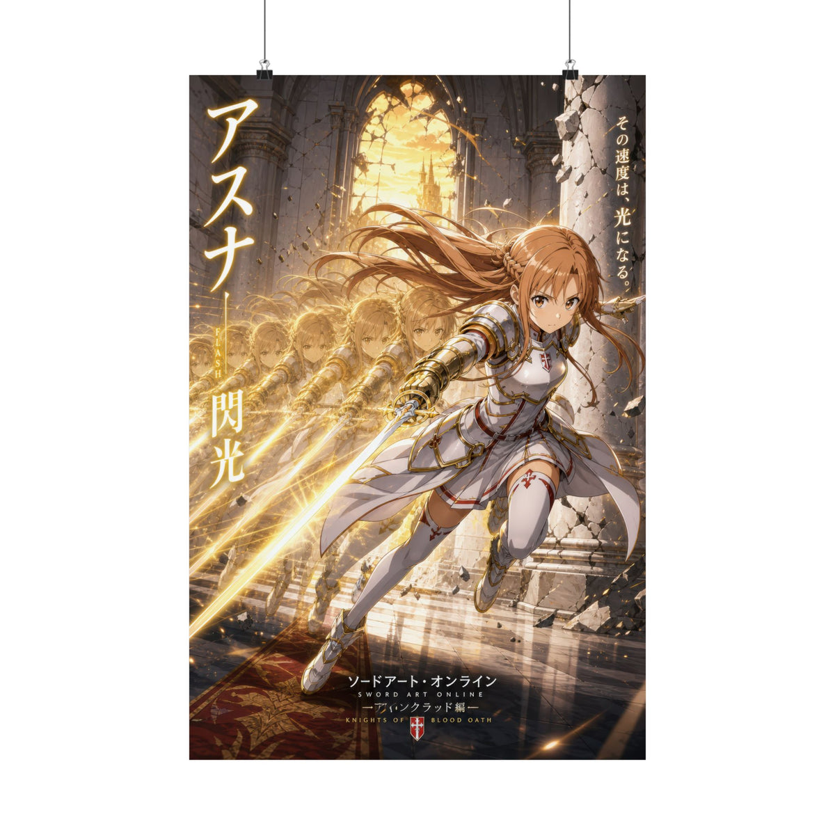 Sword Art Online Sao02 Asuna Flash Strike Dark Fantasy Key Visual Anime Poster