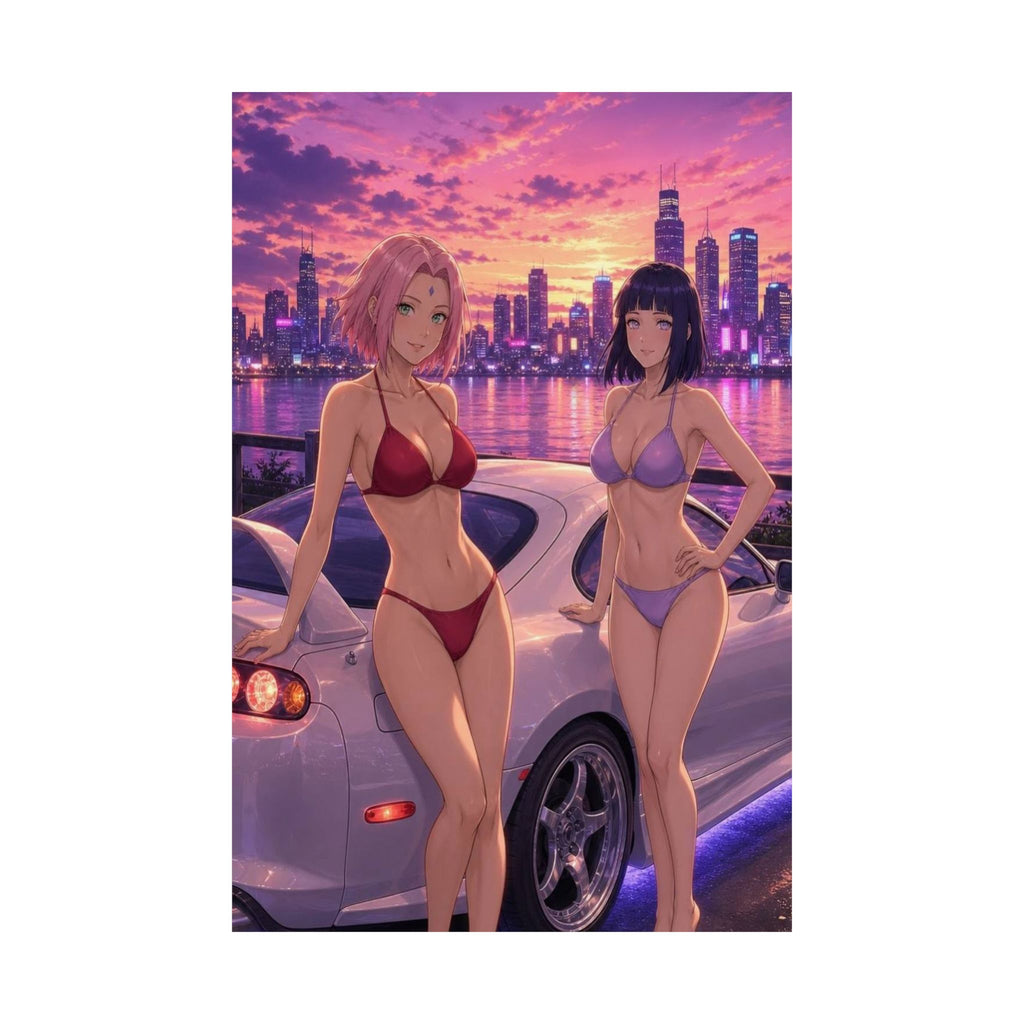 Sakura Hinata Naruto Anime Poster Ninja Sisters Art Print